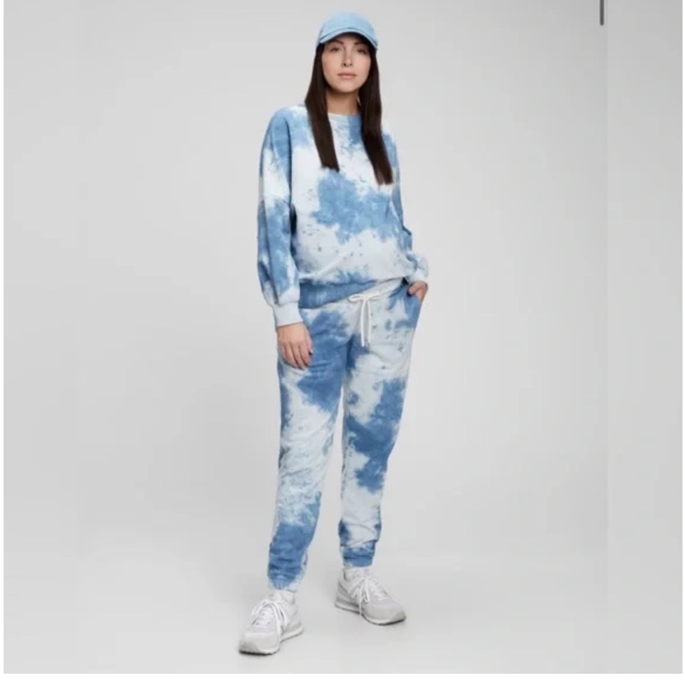 GAP Sweatsuit Maternity M Blue and White Tie-Dye
